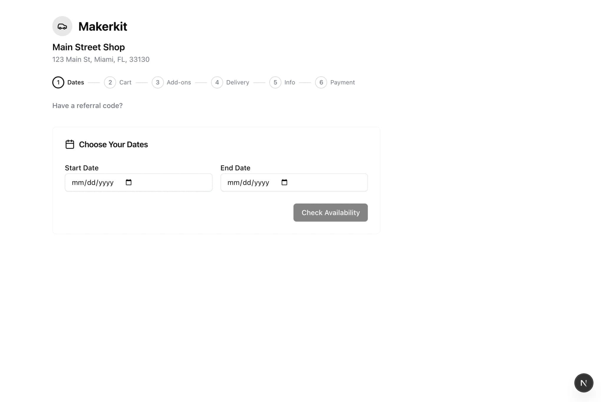 GolfCartOps booking flow
